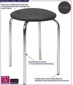 Brązowy Taboret Tapicerowany Kuchenny B3-L25