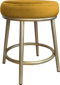 Taboret Ben tkanina Welur stelaż metalowy STOŁEK LOFT : Kolor Stelaża - Złoty, Kolor tkaniny - VELVET - MG15, Typ tkaniny - Velvet