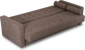 Sofa z Funkcją Spania MALTA Wersalka Rozkładana Dwuosobowa Brązowa Nowoczesna do Salonu