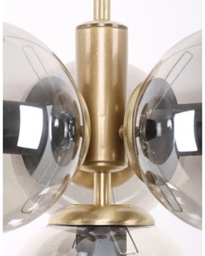 Lampa wisząca w szaro-złotym kolorze ze szklanym kloszem ø 15 cm Hector – Squid Lighting