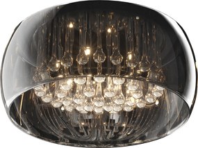 Plafon sufitowy z dymionym kloszem i kryształkami Crystal 50