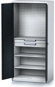 Szafa warsztatowa MECHANIC, 1950 x 920 x 500 mm, 2 szuflady, 3 półki, antracytowe drzwi