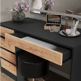 Toaletka antracyt/złoty dąb 120x55x75 sherry