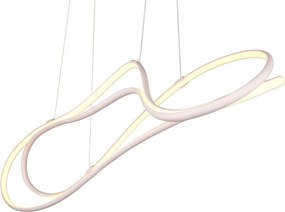 Biała lampa wisząca LED z metalowym kloszem Nala – Trio Select