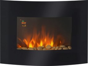 Homcom Kominek Elektryczny Led Ścienny 900/1800 W Czarny