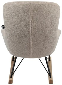 Beżowy dziecięcy fotel bujany z materiału bouclé Rocky – Vipack