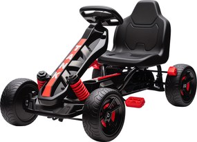 AIYAPLAY Gokart z pedałami, tretauto dla dzieci z hamulcem, antypoślizgowe koła, metalowa rama, 3-6 lat, czerwony