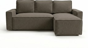 Rozkładana narożna sofa SMART BOUCLE 232x143 cm, szarobrązowa, uniwersalna