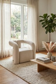 Kremowy fotel w stylu nowoczesnym F7-E05