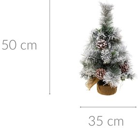 Sztuczna choinka z ośnieżonymi gałązkami, stroik, 50 cm