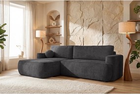 Narożnik Moon, do salonu, z funkcją spania, Flow, lewy, antracyt (21)