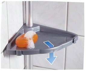 Szara teleskopowa półeczka wisząca pod prysznic Wenko Easy