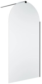 Ścianka prysznicowa Walki-in szkło satynowe matowe półokrągła 8mm MOLIS Satin Oval MASSI | Różne rozmiary : Kolor profili kabiny - złoty, Szerokość ścianki - 70 cm, Typ montażu - WALK in FIX (Do ściany)