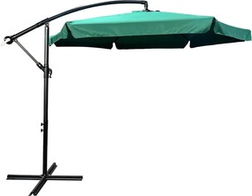 Wodoodporny parasol ogrodowy i tarasowy CYNIA w kolorze ciemnozielonym waga 11,7 kg wymiary 300x300x245 cm