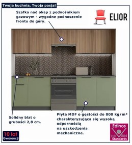 Zestaw mebli kuchennych orzech + pistacja N6-D89