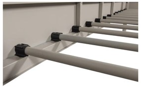 Beżowe metalowe łóżko jednoosobowe ze stelażem 90x200 cm Mata – WOOOD