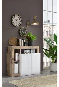 Komoda LENOR biała/brązowa