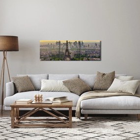 Obraz - Panorama Paryża (z zegarem) (90x30 cm)