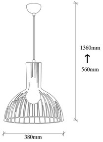 Czarna lampa wisząca z metalowym kloszem ø 38 cm Fellini – Opviq lights