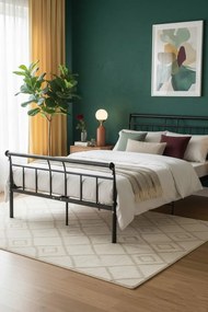 Czarne metalowe łóżko z zagłówkiem 120x200 cm T3-N86