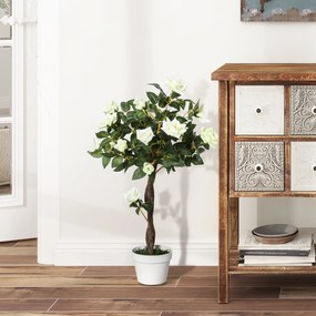 Outsunny Drzewko Szrtucznem, Sztuczna Roślina w Doniczce Cementowej, Roślina Dekoracyjna