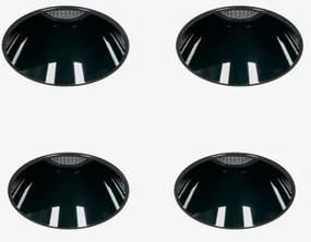 Pack 4 Wpuszczanych Downlightów Led Bezramkowych Trimless, Okrągłych, Aluminiowych Gensap Czarna & 23º & Białe Zimne Światło 4000k & Ø6,8 Cm & 11 W -