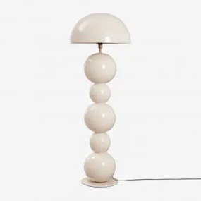 Lampa Podłogowa Z Żelaza Boulia ↑155 Cm & Kremowa Tapioca - Sklum