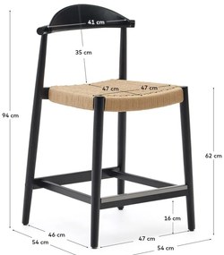 Czarny drewniany hoker ogrodowy Nina – Kave Home