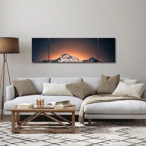 Obraz gwiaździstego nieba z górami (170x50 cm)