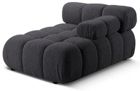 Antracytowy moduł sofy z materiału bouclé (prawostronny) Bellis – Micadoni Home