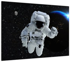 Obraz na szkle - Astronauta w kosmosie (70x50 cm)