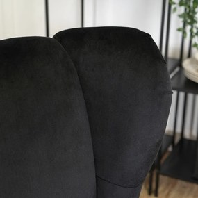 Fotel Uszak Wypoczynkowy KLARIS 2 Czarny Welurowy do Salonu Nowoczesny Loft