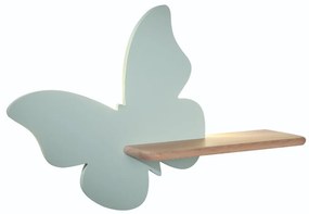 LED Dziecięcy kinkiet z półką BUTTERFLY LED/5W/230V zielony/drewno