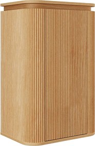 Słupek łazienkowy podwieszany z drewna jesionowego - Naturalny jasny - 80 cm - LILIKO