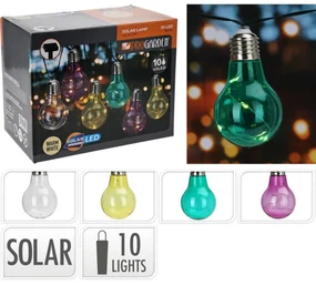 ProGarden łańcuch solarny Żarówki kolorowy, 2 m, 10 x 5 LED