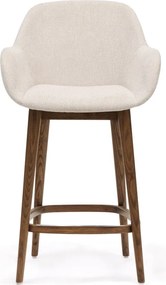 Beżowy tapicerowany hoker z podłokietnikami (wysokość siedziska 66 cm) Konna – Kave Home