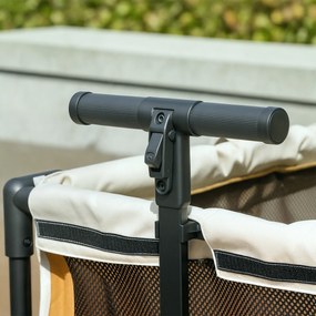 Składany Wózek dla Psów i Kotów PawHut do 30 kg, 110 x 65 x 102 cm, Brązowy