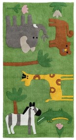 Zielony bawełniany chodnik odpowiedni do prania 90x175 cm Animals – Ixia