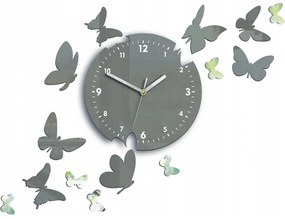 Zegar ścienny nowoczesny cichy do salonu lub sypialni akrylowy z motylami