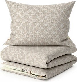 PrzytulneMieszkanie.pl PrzytulneMieszkanie.pl Dwustronna pościel DUO SENSE SANDORA kremowa + poszewka na poduszkę 40x50 cm GRATIS Rozmiar pościeli: 70 x 90 cm | 140 x 200 cm