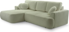 Masseno Narożnik FILO z funkcją spania i pojemnikiem na pościel Narozniki L, Rozkładana sofa - Zielony, CORAL 55