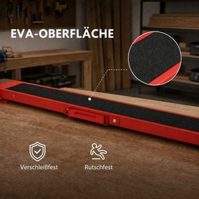DURHAND Zestaw 2 stojaków roboczych, stojak rzemieślniczy, udźwig do 250 kg, metal, czerwony | Aosom PL