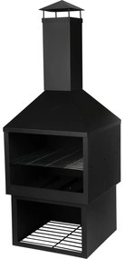Grill z wysokim kominem, 118 cm