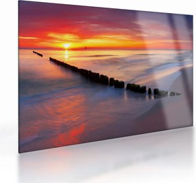 Obraz na szkle - Sunset, Baltic Sea, Poland (70x50 cm)