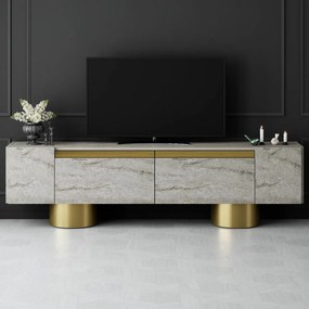 Stolik pod telewizor Bohem Travertine and Gold
