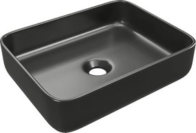 Umywalka nablatowa prostokątna ceramiczna - Czarny mat - 50 x 30 cm - JUNIKO II