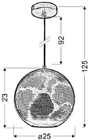 Ażurowa metalowa lampa wisząca - V065-Palo