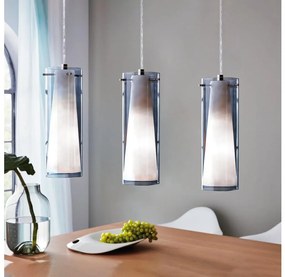 EGLO 90305 - Lampa wisząca PINTO NERO 3 x E27/60W przyciemnione szkło