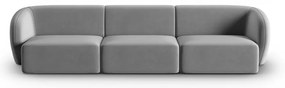 Szara aksamitna sofa 266 cm Paolo – Milo Casa