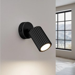 Lampa ścienna minimalistyczny Gloow, aluminium - 1 źródło światła 3000K - L.8 x H.16 cm - czarny